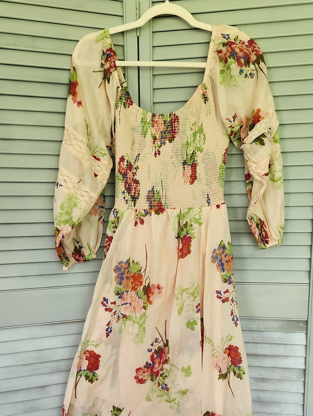 Free People Morning Glory Puff-Sleeve Dress Cottagecore Coquette Boho Flowy